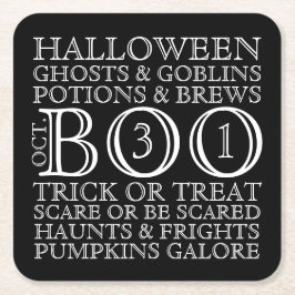 Typografische Onderzetters van Halloween Party - B