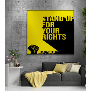 Typografische opkomen voor uw rechten Glossy Poste Perfect Poster