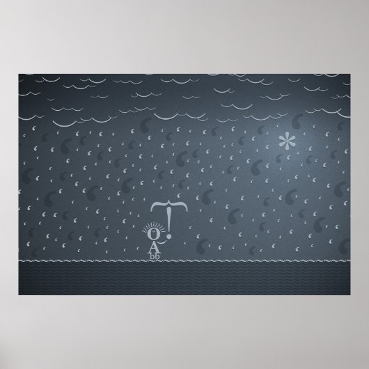 Typografische Regen Poster (Voorkant)