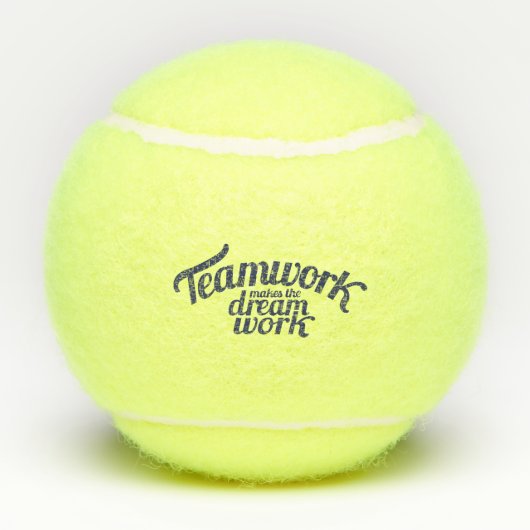 Typografische slogan teamwork maakt tennisballen (Achterkant)