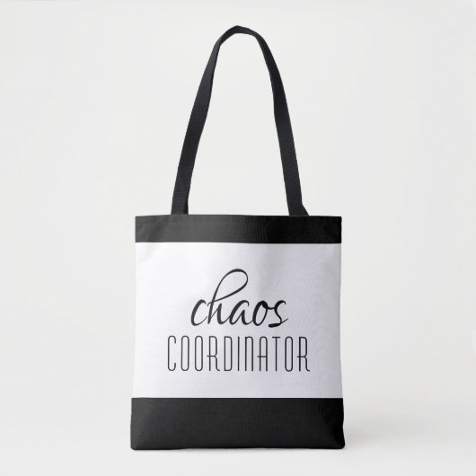 Typografische tekst van Chaos Coordinator Draagtas (Voorkant)
