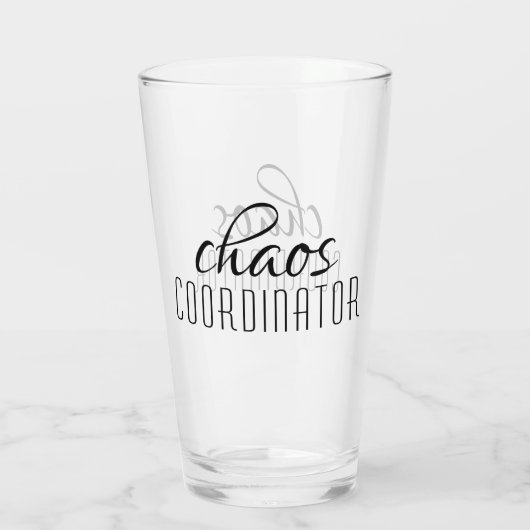 Typografische tekst van Chaos Coordinator Glas (Achterkant)