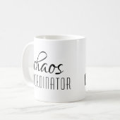 Typografische tekst van Chaos Coordinator Koffiemok (Voorkant links)