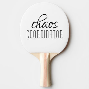 Typografische tekst van Chaos Coordinator Tafeltennisbatje