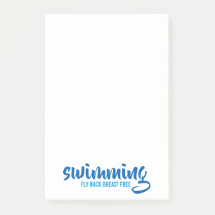 Typografische tekst vrij rond zwemmen post-it® notes