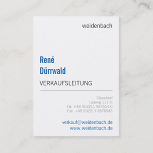 Typografische visitekaartjes blauw