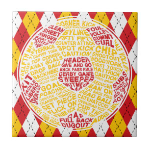 Typografische Voetbal Tegel Tegeltje