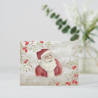 Typografische Waterverf Santa Briefkaart