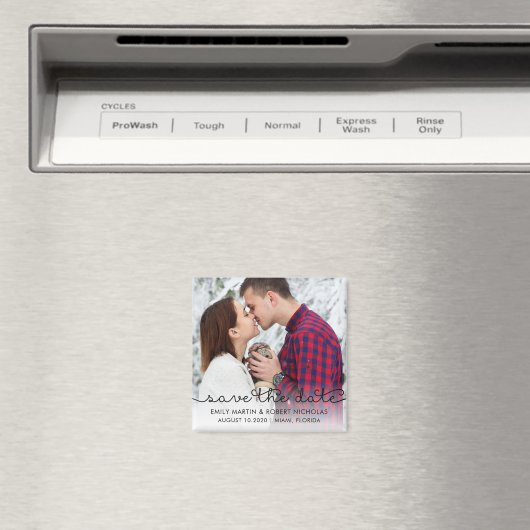 Typografy save the Date Wedding Aimant (In Situ (Lave-vaisselle))