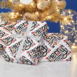 Typographe de Merry Christmas<br><div class="desc">Joyeuse typographie de Noël et articles de vacances papier d'emballage,  amusant pour les cadeaux de vacances. CORRESPONDRE des articles dans notre magasin.</div>