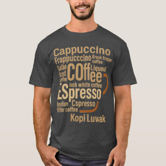 Typographic Coffee Cup Design gift T-shirt