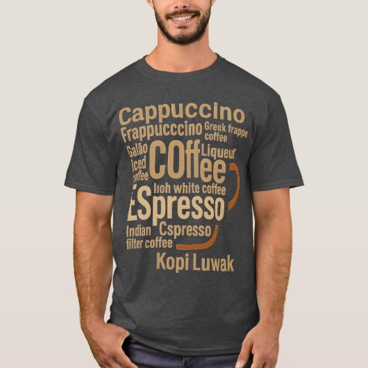 Typographic Coffee Cup Design gift T-shirt (Voorkant)