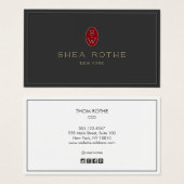 Typographie 3D du Monogramme rouge noir profession (Devant & derrière)