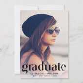 Typographie à la mode Faire-part d'obtention d'un  (Devant)