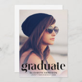 Typographie à la mode Faire-part d'obtention d'un  (Devant / Derrière)