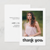 Typographie à la mode Graduation photo Merci (Devant / Derrière)