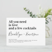 Typographie amusante Faire-part de mariage noir bl (Debout devant)