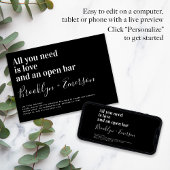 Typographie amusante Faire-part de mariage noir bl