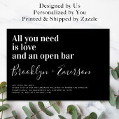 Typographie amusante Faire-part de mariage noir bl