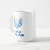 Typographie amusante | Heureux Chanukah Large. Mug (Devant gauche)