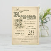 typographie antique répétition dîner invitations (Debout devant)