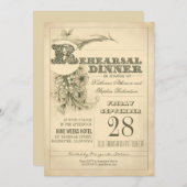 typographie antique répétition dîner invitations (Devant / Derrière)