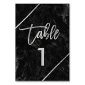 Typographie argentée numéro de table en marbre noi (Dos)