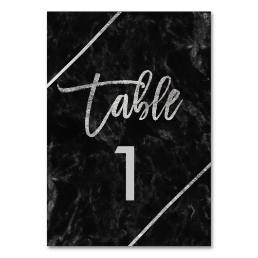 Typographie argentée numéro de table en marbre noi (Par défaut)