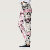 Typographie art Leggings motif d'impression 24SS m (Gauche)