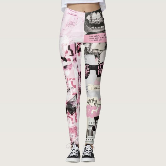 Typographie art Leggings motif d'impression 24SS m (Devant)