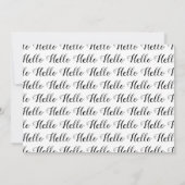 Typographie audacieuse "Hello" 3 Faire-part de nai (Dos)