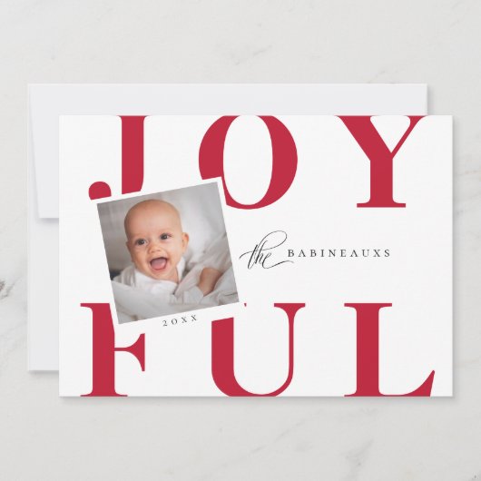 Typographie audacieuse JOYFUL Carte photo de vacan (Devant)