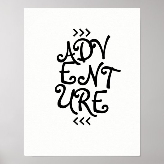 typographie aventurière citation affiche noir et b (Devant)