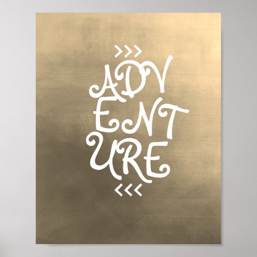 typographie aventurière citation poster sepia (Devant)