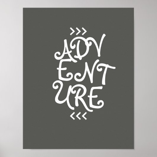 typographie aventurière fquote poster gris et blan (Devant)