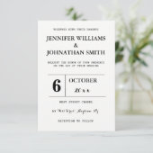 Typographie B&W Invitations de mariage (Debout devant)