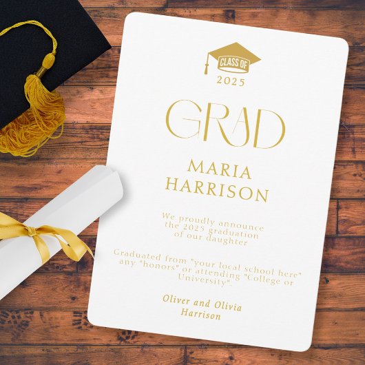 Typographie blanc et or pas de Faire-part photo