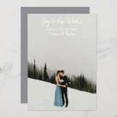 Typographie blanche simple Carte de Noël moderne (Devant / Derrière)