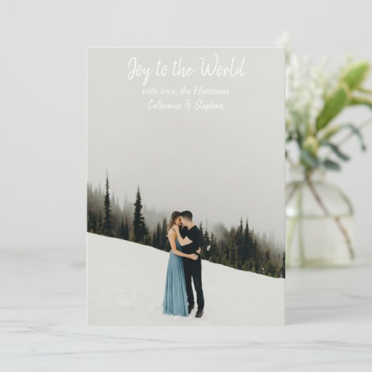 Typographie blanche simple Carte de Noël moderne (Debout devant)