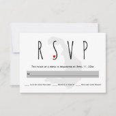 Typographie bleu, gris Santorin mariage carte RSVP (Devant)
