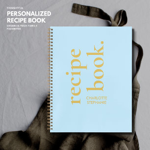 Typographie bleue personnalisée Livre de recettes