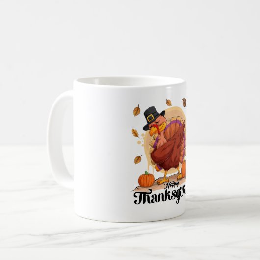 Typographie bon thanksgiving Café Mug (Devant gauche)