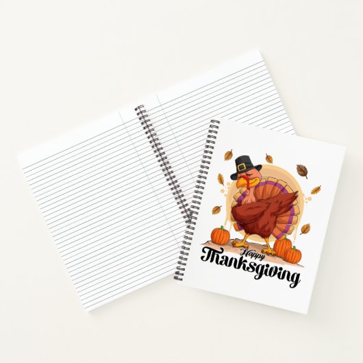 Typographie bon thanksgiving Carnet spiral (Intérieur)