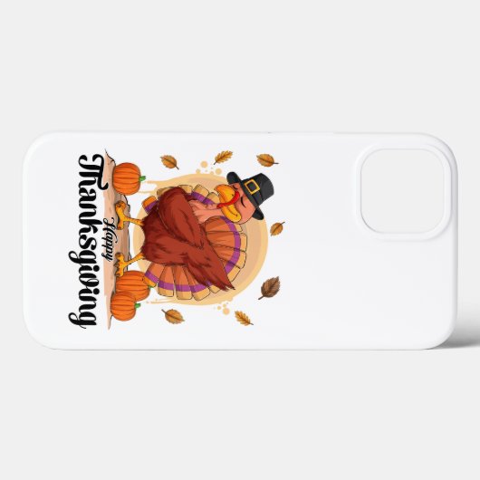 Typographie bon thanksgiving iPhone 13 Coque (Verso (horizontal))
