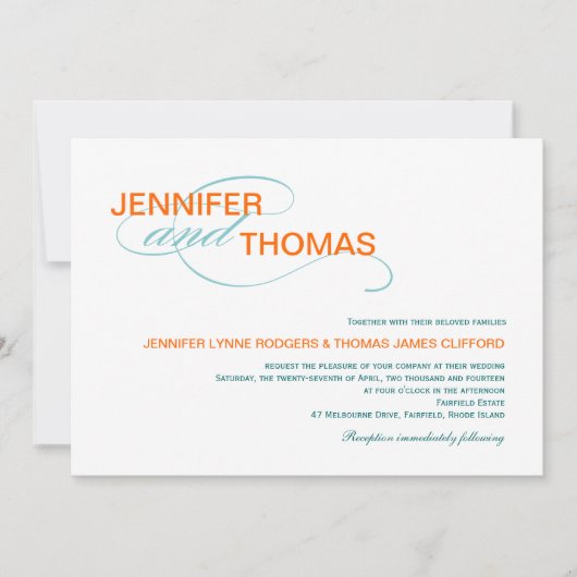 Typographie branchée Invitations de mariage modern (Devant)