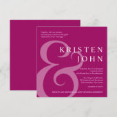 Typographie branchée Invitations de mariage modern (Devant / Derrière)