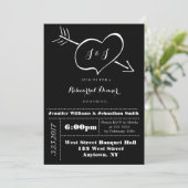 Typographie cardiaque Répétition Dîner Invitations (Debout devant)