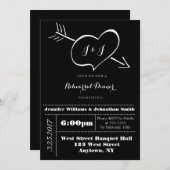 Typographie cardiaque Répétition Dîner Invitations (Devant / Derrière)