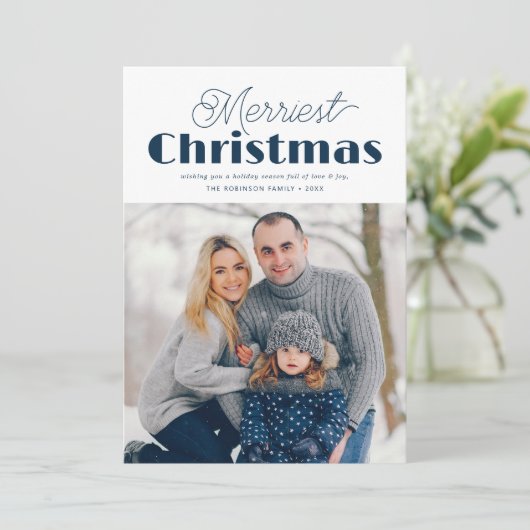 typographie carte de vacances de noël la plus joye (Debout devant)