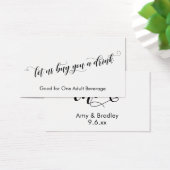 Typographie Chic Script Tickets de Boisson sur Fon (Bureau)